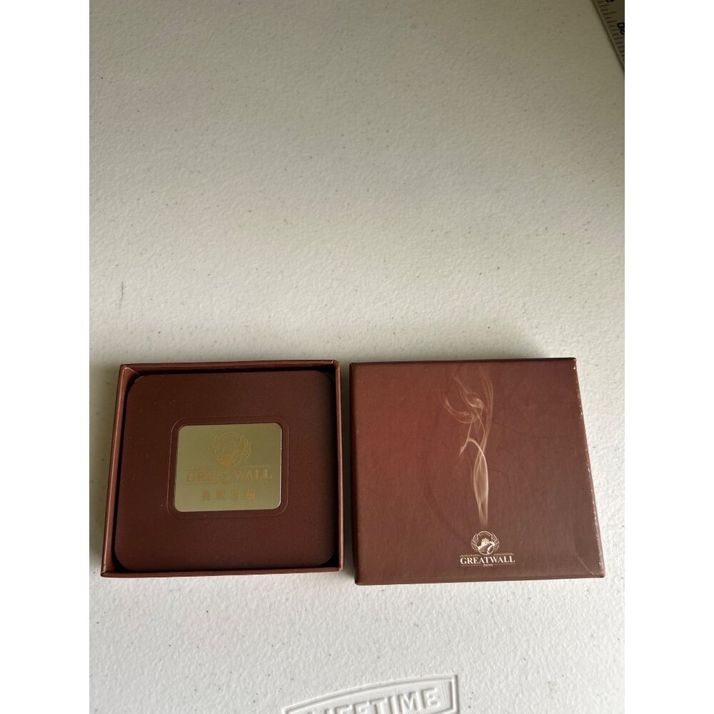 Greatwall Brown Square Drink Coasters Set Of 4 In Box